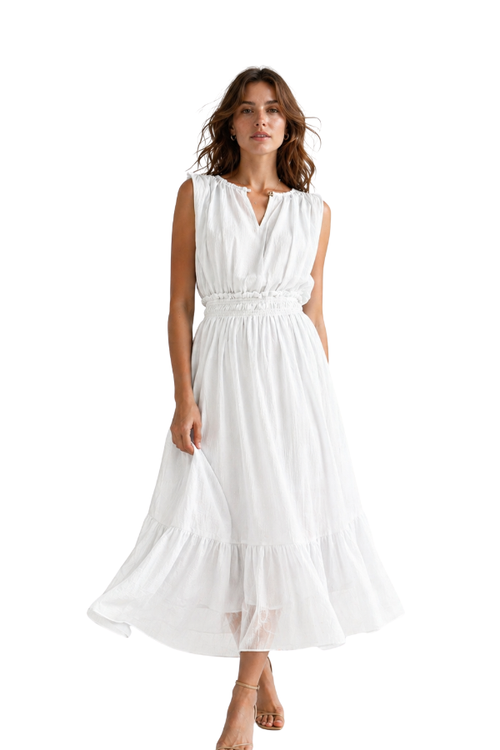 white midi dress open back Open Back Viscose Dress