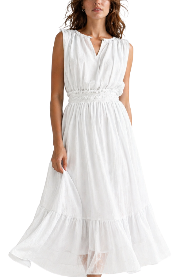 margot midi dress The Margot Sheer Midi Dress Sky Blue / L