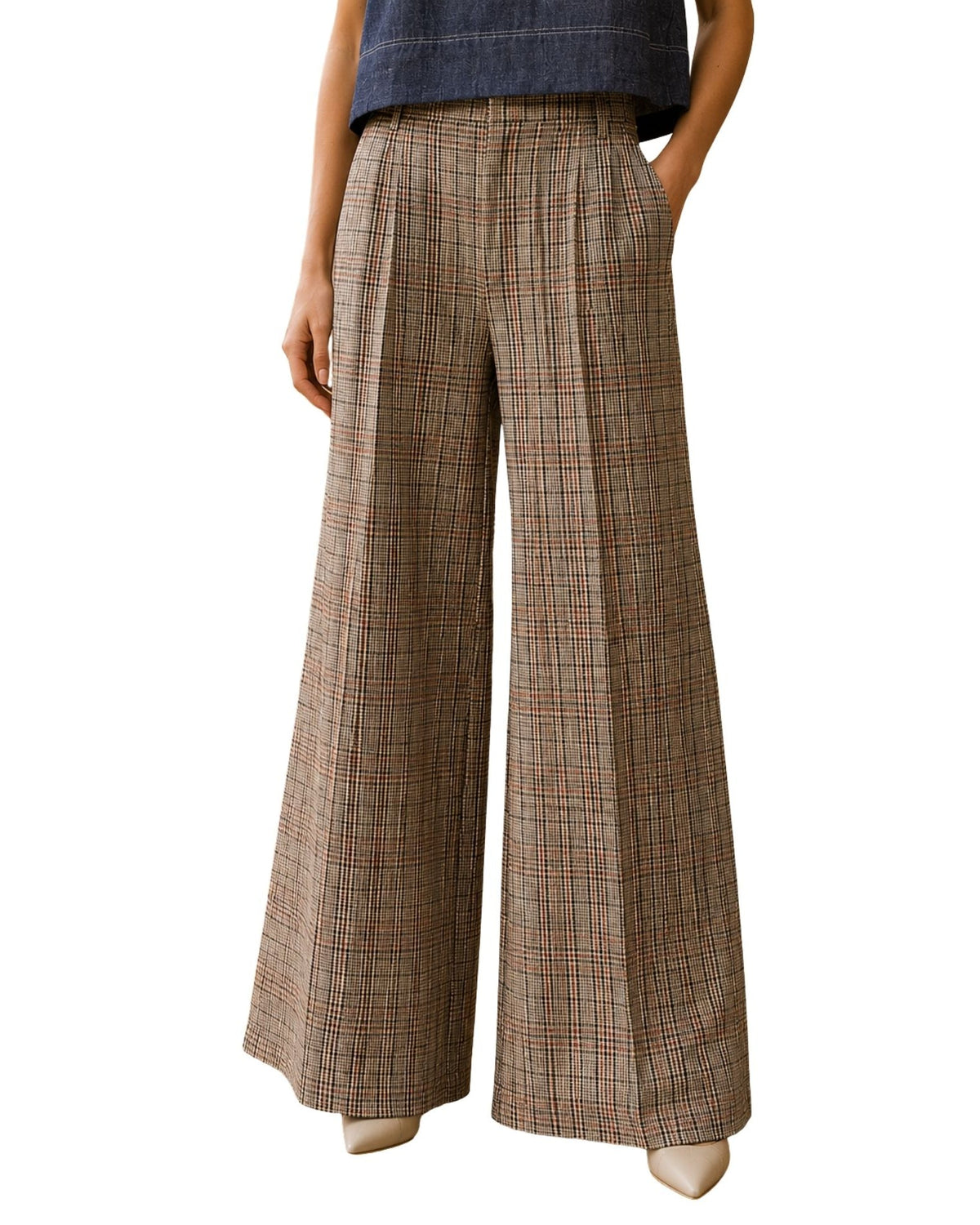 The Astrid Plaid Straight Leg Pants - pookie and sebastian