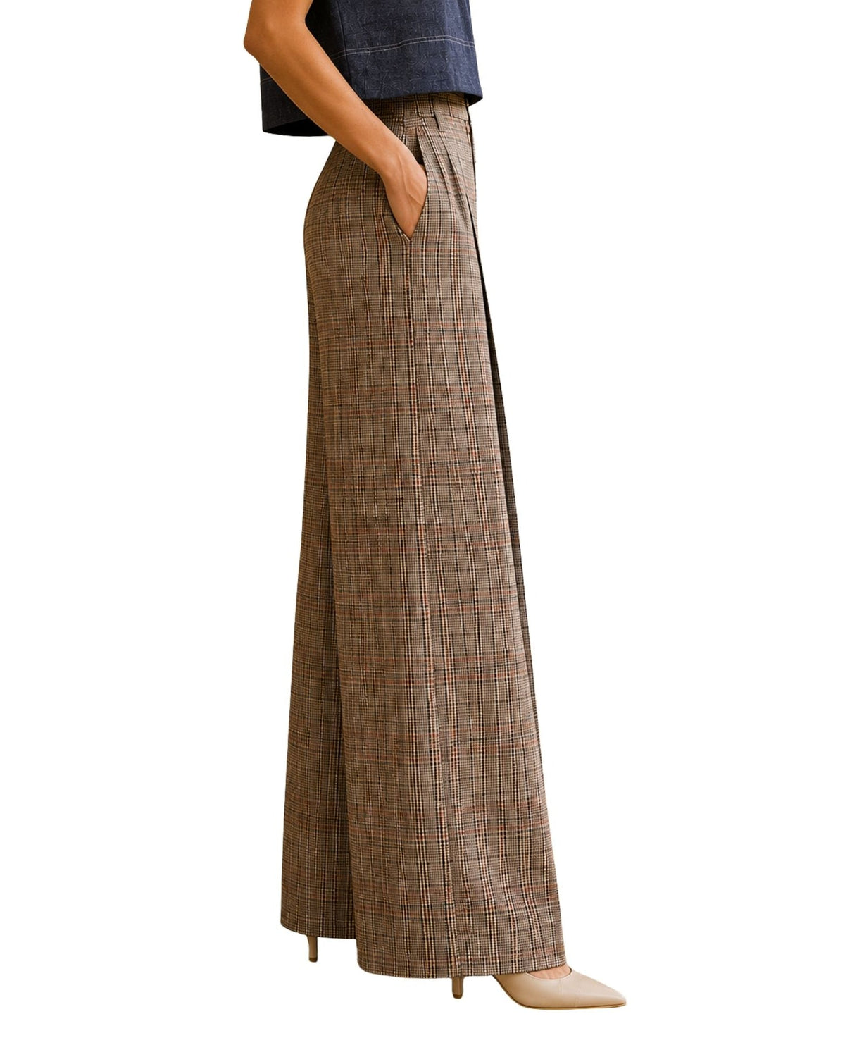 The Astrid Plaid Straight Leg Pants - pookie and sebastian