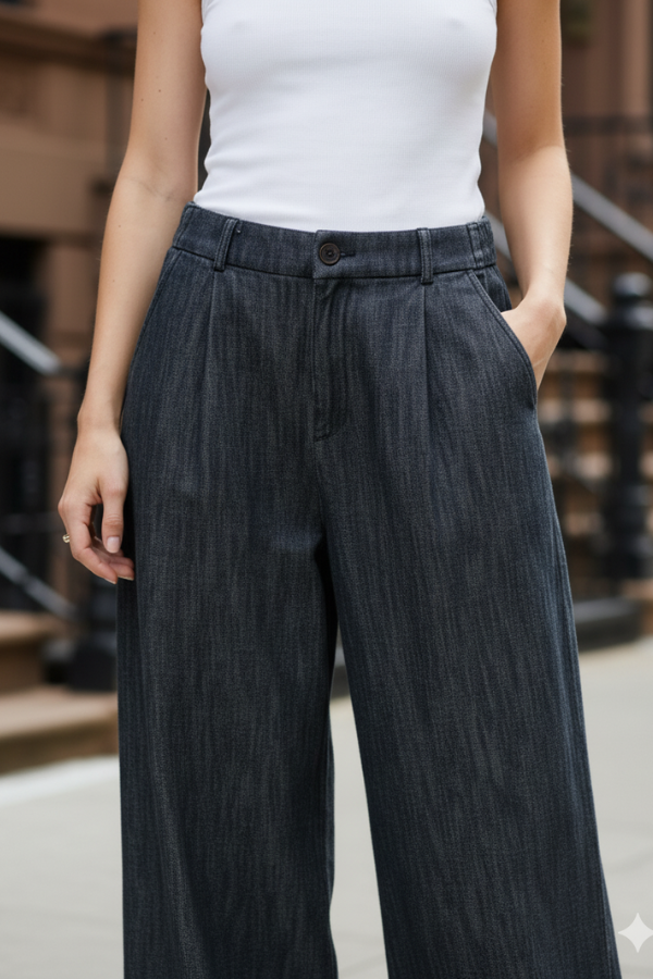 The Lexington Wide Leg Pleated Pant