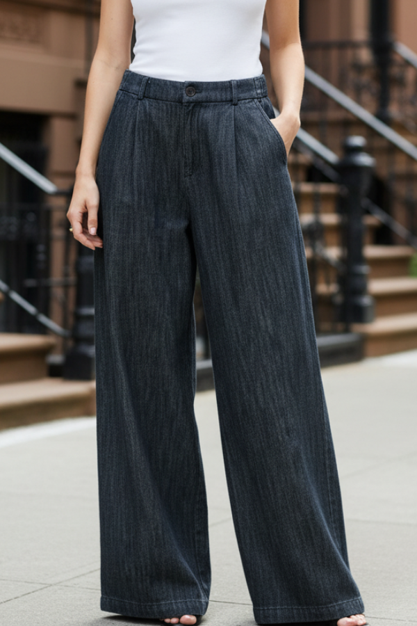 The Lexington Wide Leg Pleated Pant