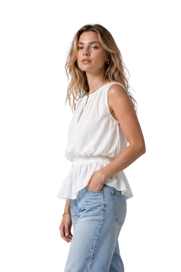 The Margot Sheer Top With Stretch Waist