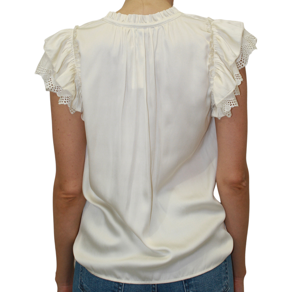Arya Picot Edge Lace Short Sleeve Blouse Pookie and Sebastian