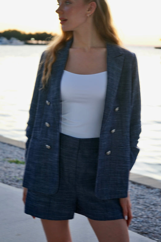 Italian linen button blazer