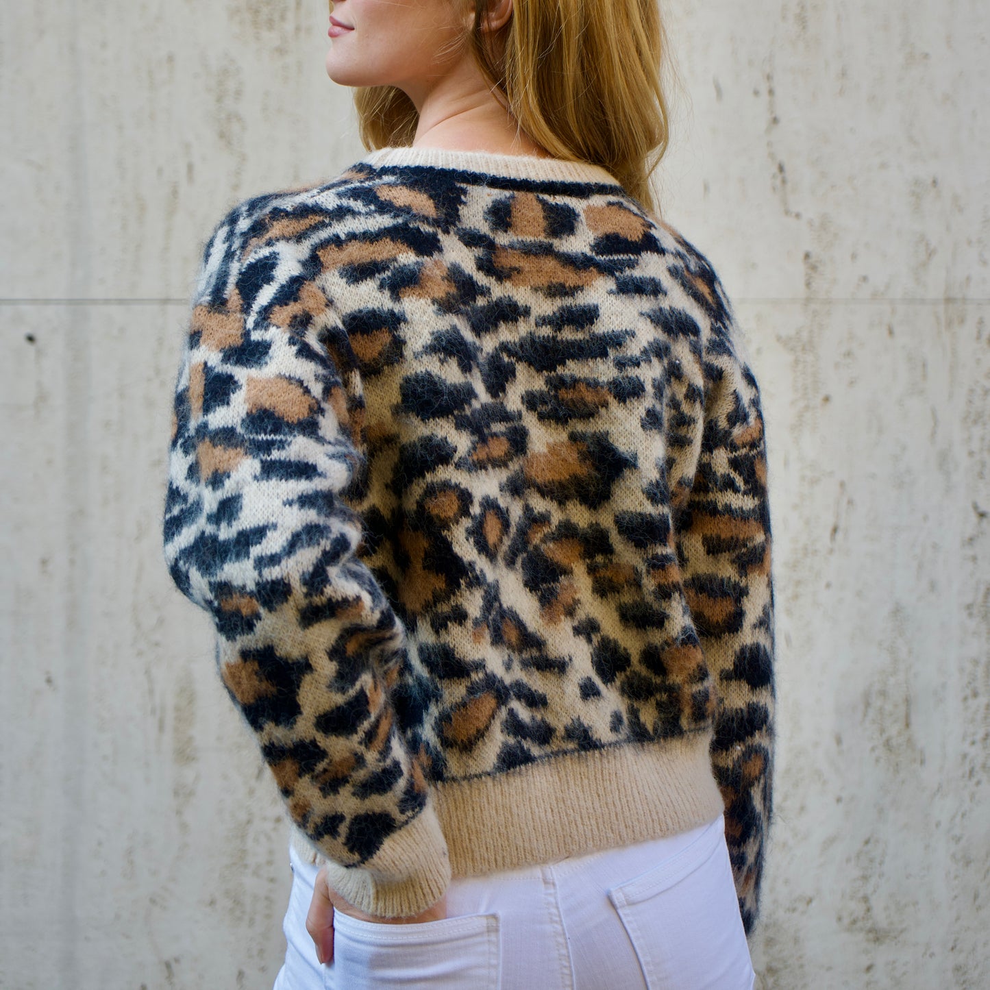 Leopard Print Fuzzy Sweater Top