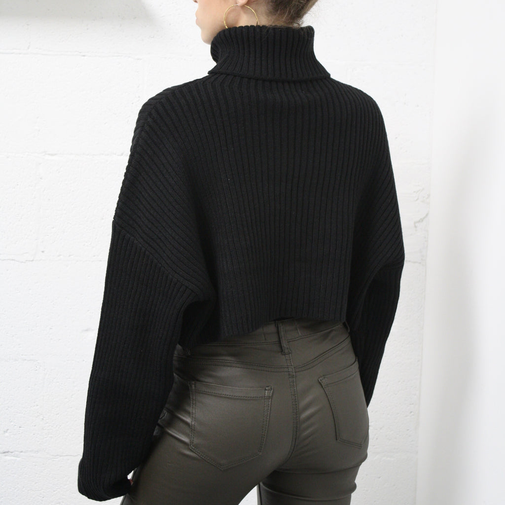 Turtle Neck Loose Fit Crop Sweater Pookie and Sebastian