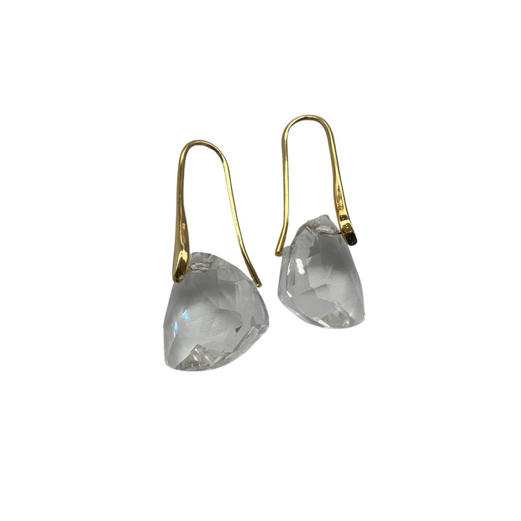 Big Crystal Triangle Drop Earrings pookie and sebastian