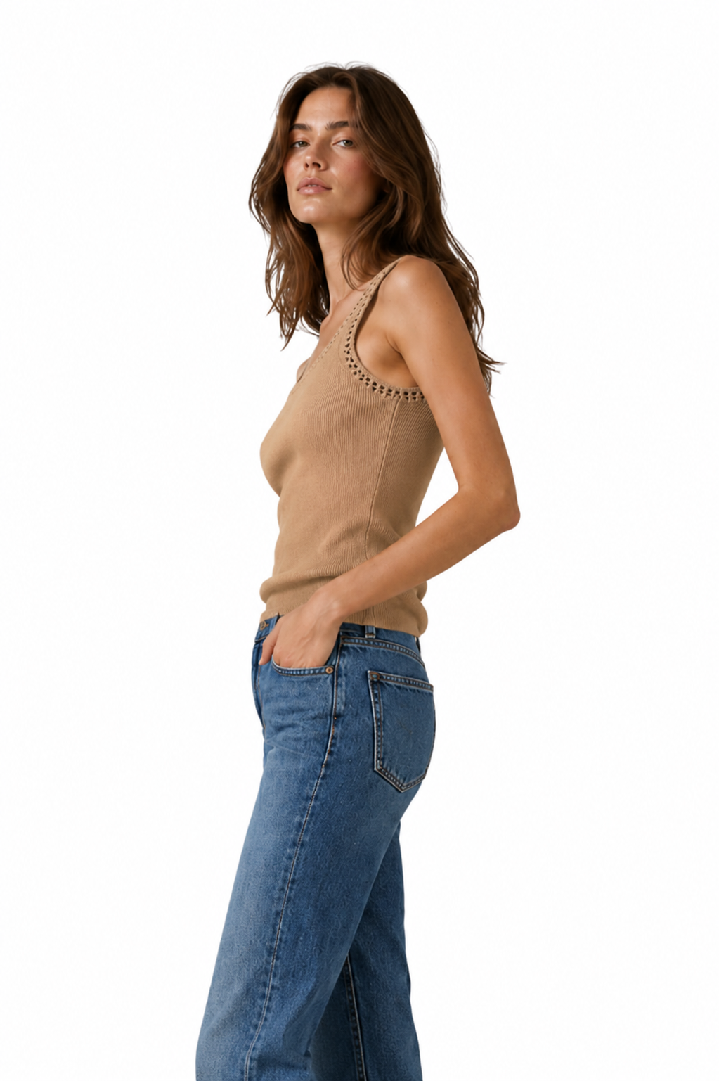 The Galia Crochet Trimmed Tank Top - pookie and sebastian