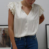 Arya Picot Edge Lace Short Sleeve Blouse Pookie and Sebastian