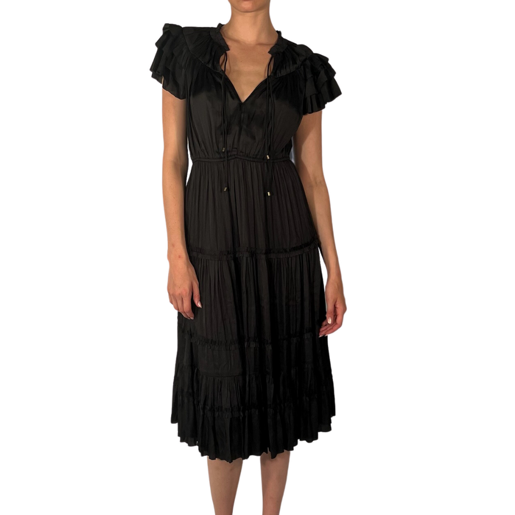 Elinor Short Sleeve Midi Ruffle Dress Pookie and Sebastian