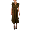 Juliet Ruffled Satin V-neck Midi Dress pookie and sebastian