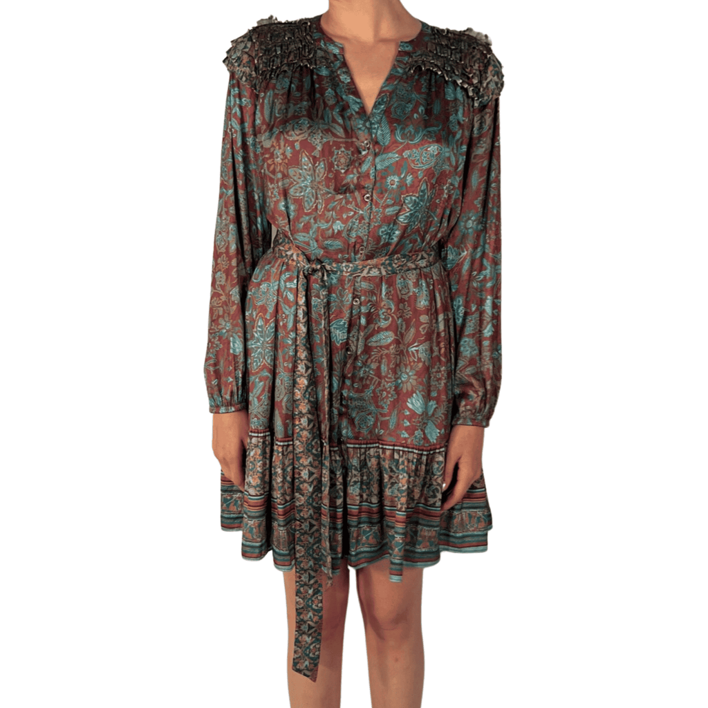Ulla Silk Floral Print Mini Dress pookie and sebastian