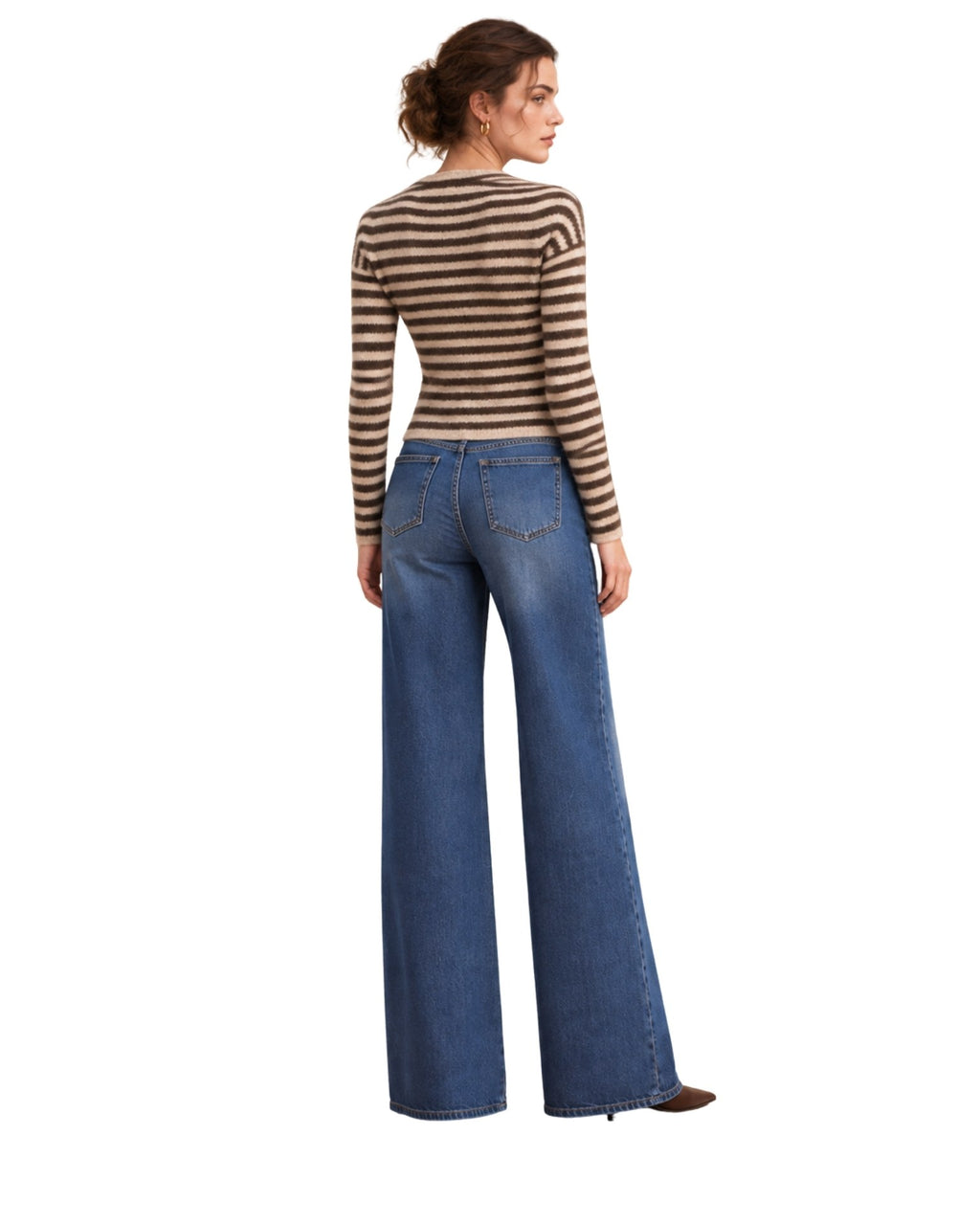 The Astrid Striped Knit Cardigan - Olive