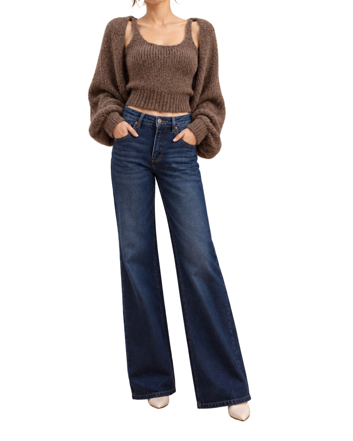 The Tori Open-Front Cardigan - Taupe