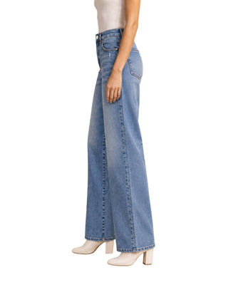 The Valentina Wide Leg Jeans – side view on model