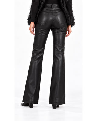 Bianca Imperial Pants in black, back view with patch pockets and glossy finish