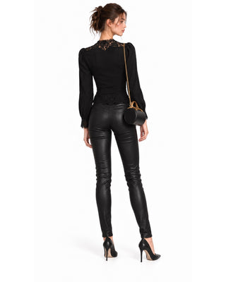 The Lucia Long Sleeved Lace Trim Blouse