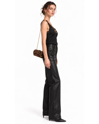 The Genesis Modernist Pocket Leather Pants - Black
