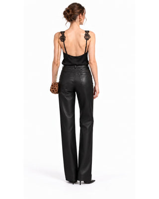 The Genesis Modernist Pocket Leather Pants - Black