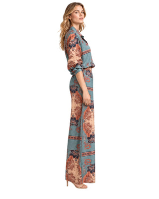 The Emmy Paisley Print Wide Leg Pants - Multi