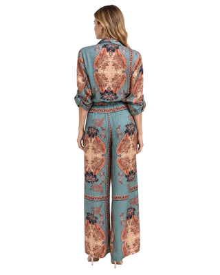 The Emmy Paisley Print Wide Leg Pants - Multi