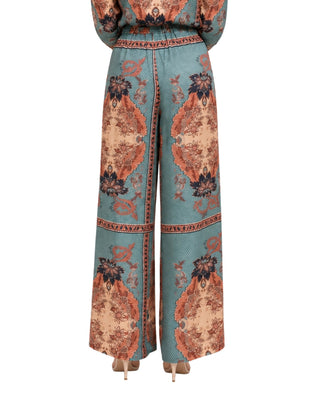 The Emmy Paisley Print Wide Leg Pants - Multi