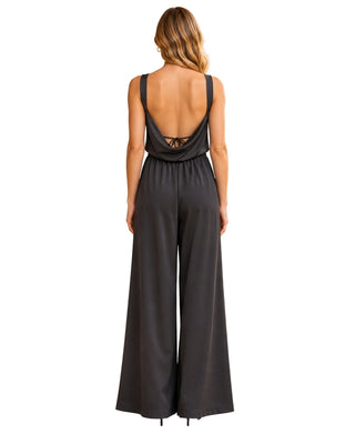 The Liana Cowl-Neck Top - Charcoal