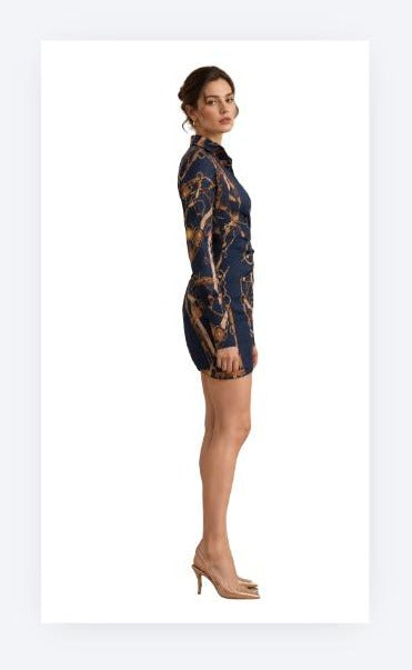 The Isabella Print Wrap Mini Dress