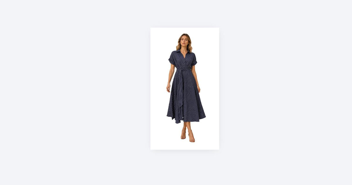 The Marigold Stripe Belted Midi-Dress