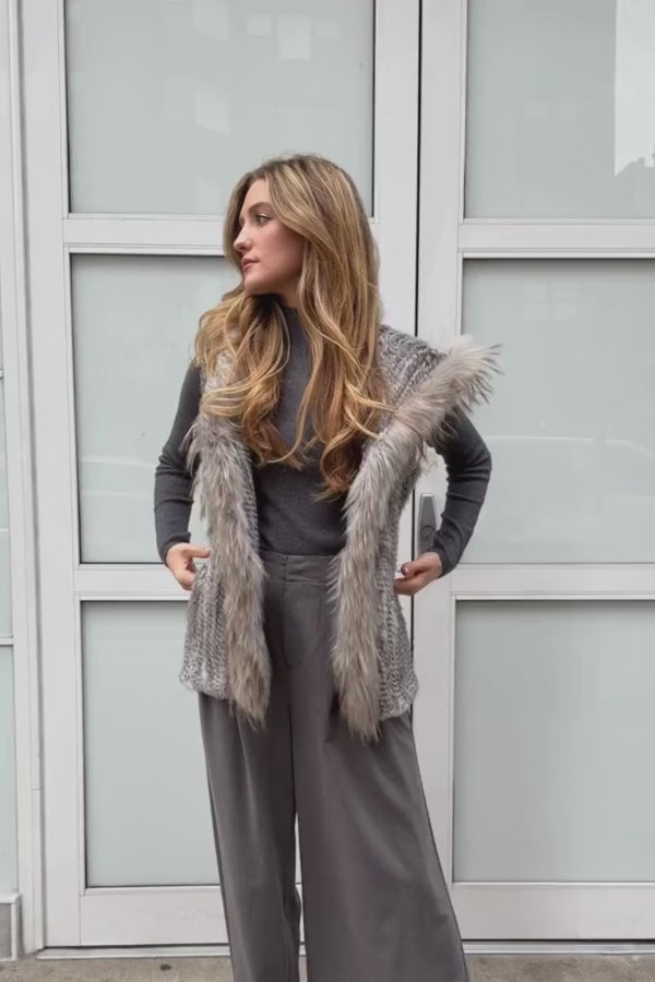 Fur Hooded Vest