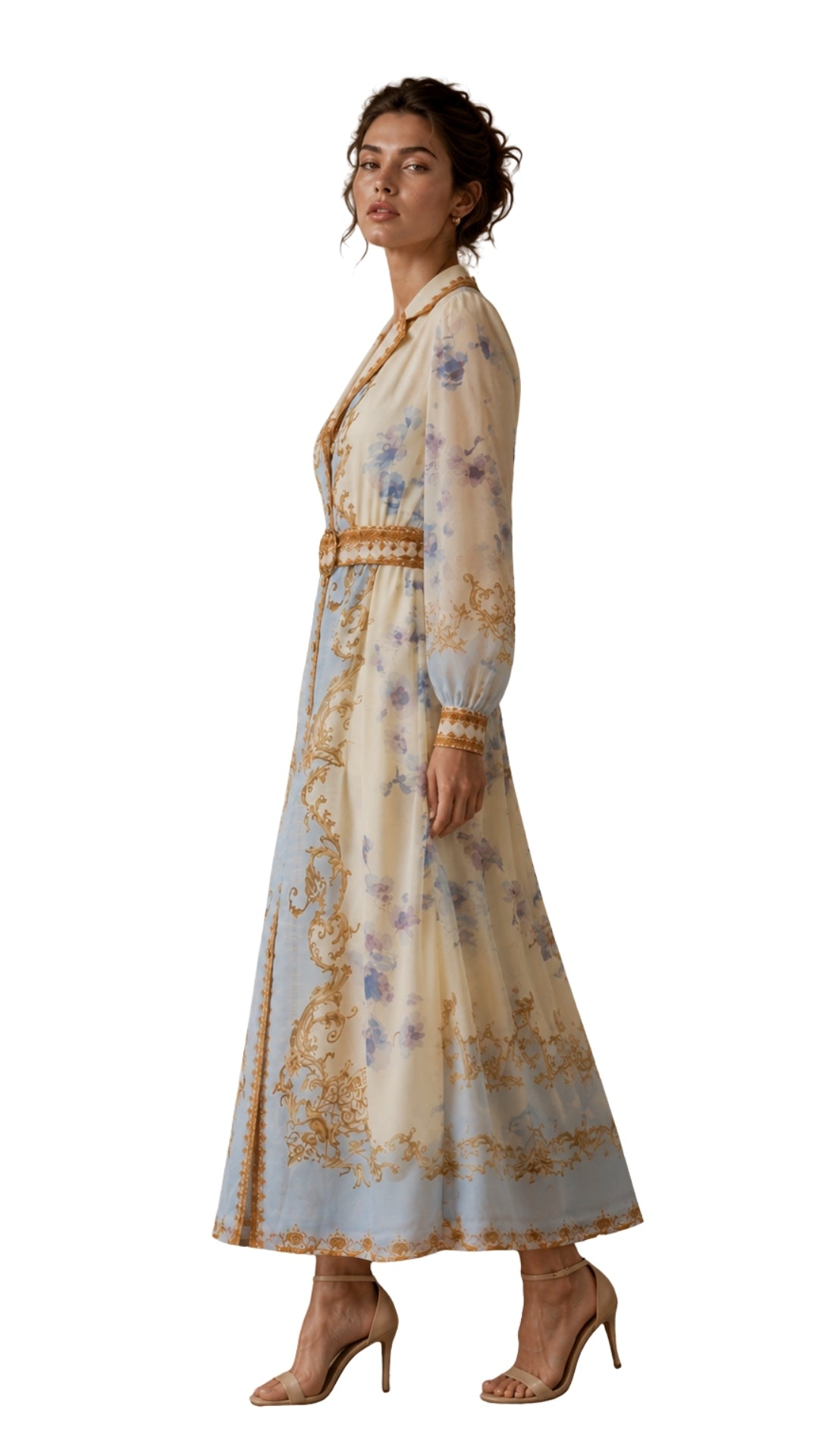 The Rosie Button Down Belted Tiered Dress