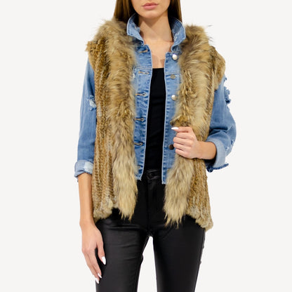 Fur Hooded Vest