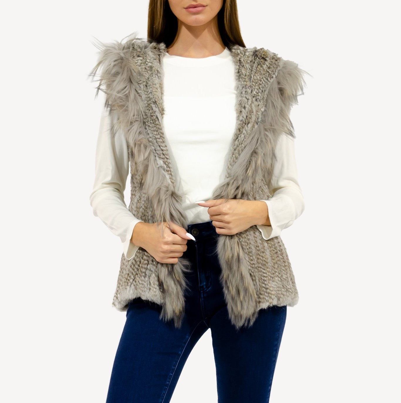 Fur Hooded Vest